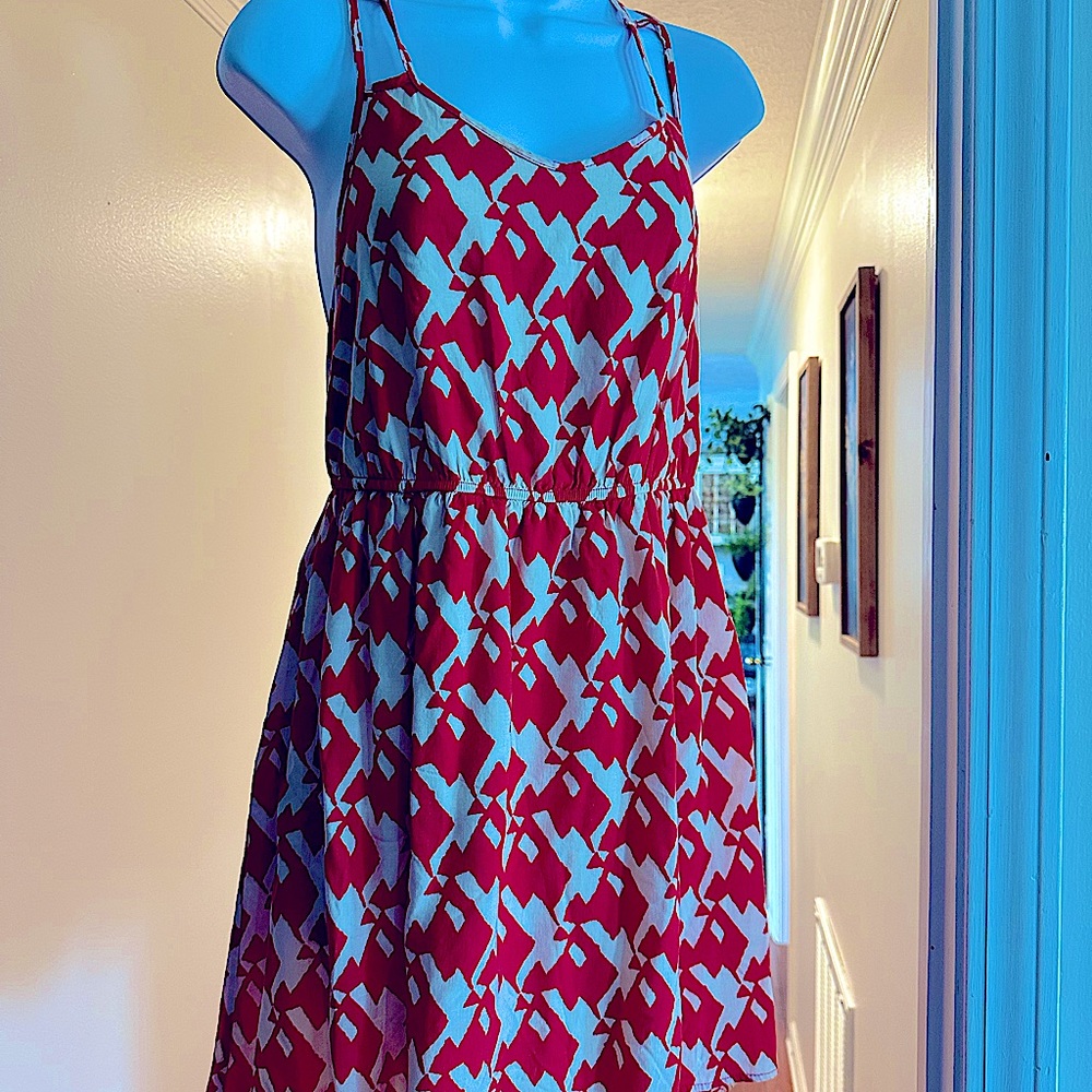 Adorable summer red/cream sun dress